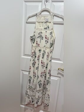 LC Lauren Conrad Disney Snow White Cream Floral Maxi Dress with Flowers, XS